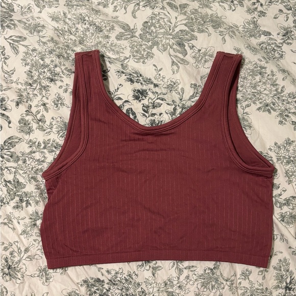 Aerie Ribbed Burgundy Top - Picture 2 of 4